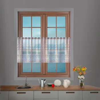 Lambrekin żakardowy biały metraż 347700 wys 30cm