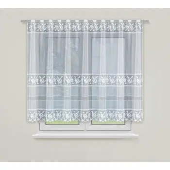 Lambrekin żakardowy biały metraż 345390 wys 100cm