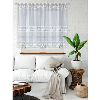 Lambrekin żakardowy biały metraż 345390 wys 135cm