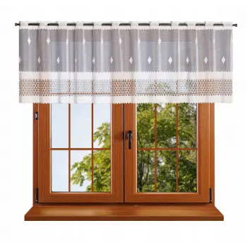 Lambrekin żakardowy biały metraż 325380 wys 35cm