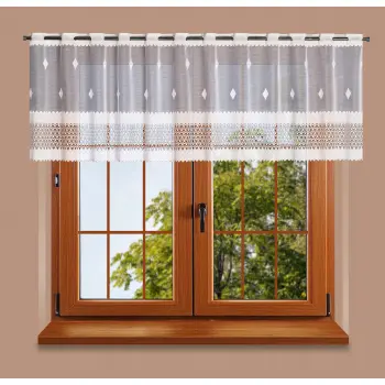 Lambrekin żakardowy biały metraż 325380 wys 75 cm