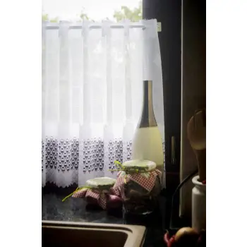 Lambrekin żakardowy biały metraż 325380 wys 75 cm