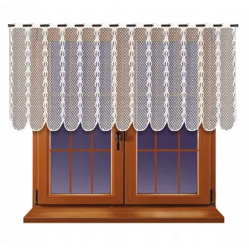 Lambrekin żakardowy biały metraż 324740 wys 120 cm