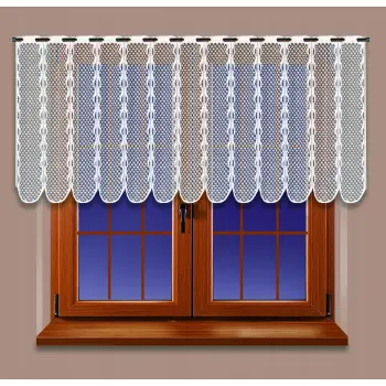 Lambrekin żakardowy biały metraż 324740 wys 120 cm