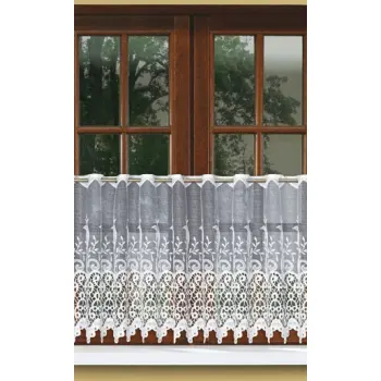 Lambrekin żakardowy biały metraż 305690 wys 70 cm