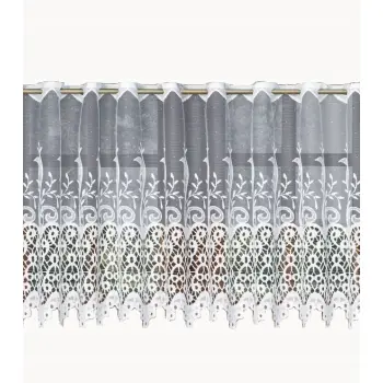 Lambrekin żakardowy biały metraż 305690 wys 50 cm