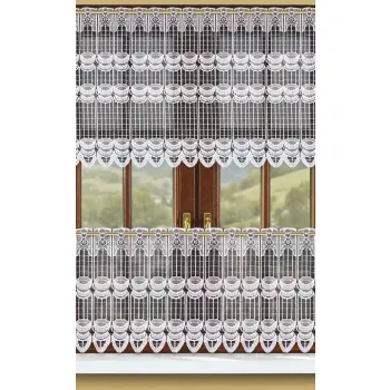 Lambrekin żakardowy biały metraż 310430 wys 120 cm