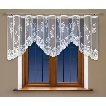 Lambrekin żakardowy biały 90x300 cm 214640