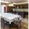 Obrus biały żakardowy na stół 130x180 prostokątny