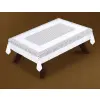 Obrus biały żakardowy na stół 130x180 prostokątny