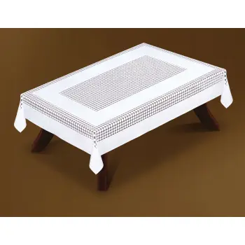 Obrus biały żakardowy na stół 130x180 prostokątny