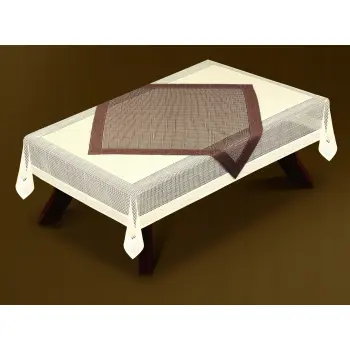 Obrus na stół kremowy żakardowy 120x160 prostokąt