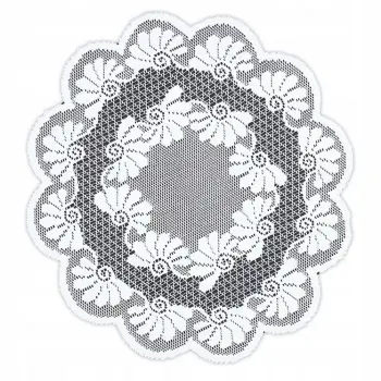 Serwetka okragła żakardowa 40x40 cm biała koło