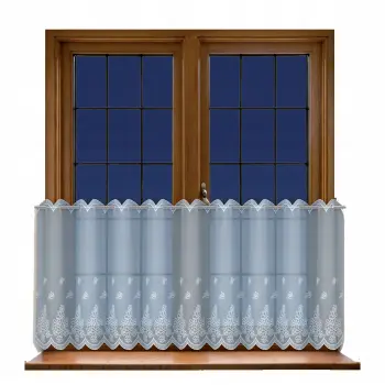 Biały lambrekin haftowany 11494 wys 60cm