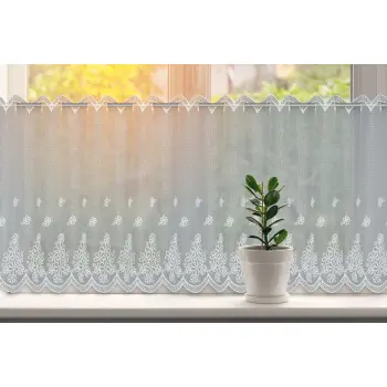 Biały lambrekin haftowany 11494 wys 60cm
