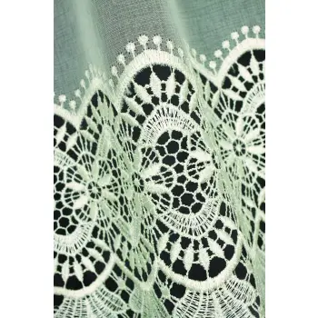 Kremowy lambrekin haft firanka DKM-0270 wys 60cm