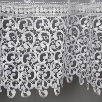 Firana woalowa z gipiurą 30cm biała 175x400 cm