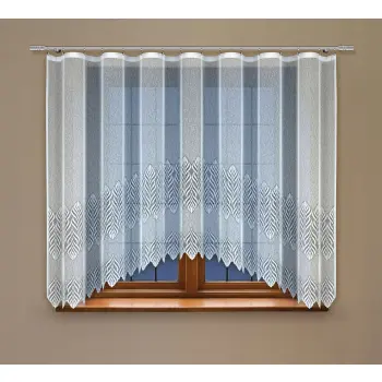 Biała żakardowa firanka z taśmą OUTLET 160x300cm