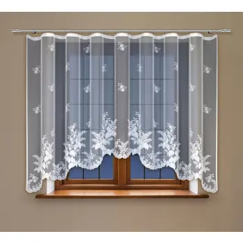 Biała żakardowa firanka z taśmą OUTLET 150 x 300cm