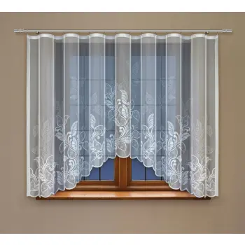 Biała żakardowa firanka z taśmą OUTLET 160 x 300cm