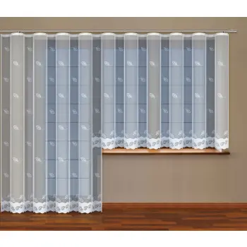 Biała zakardowa firanka z taśmą OUTLET 150 x300cm