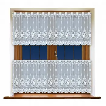 Lambrekin żakardowy biały 60x300 cm OUTLET