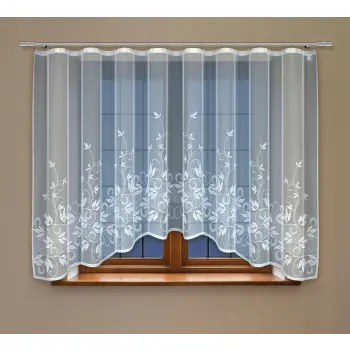 Biała żakardowa firanka z taśmą OUTLET 160 x 300cm