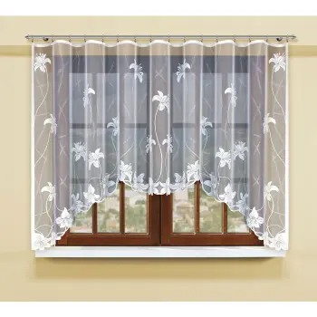Biała żakardowa firanka z taśmą OUTLET 150 x 300cm