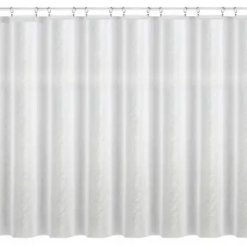 Biała żakardowa firanka z taśmą OUTLET 145 x 300cm