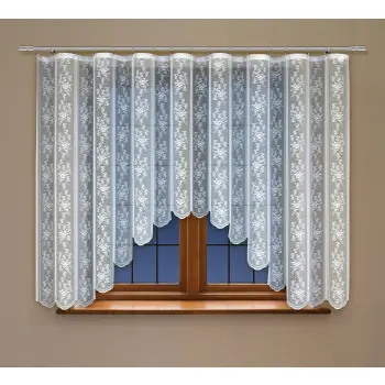 Biała żakardowa firanka z taśmą 248920 110x310cm %