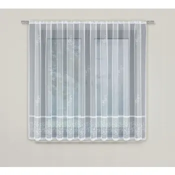 Firana do salonu biała żakardowa 160x300 z tunelem