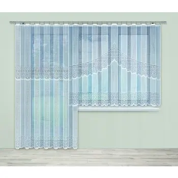 Firanka klasyczna żakard 250x200 balkonowa biała