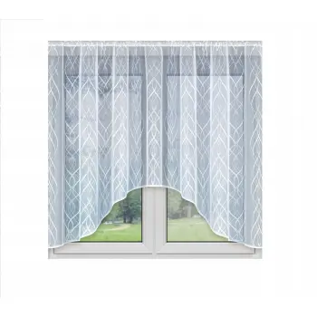Komplet białych firanek żakard 160x300 i 250x200