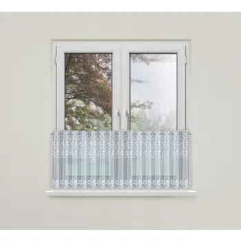 Biały lambrekin żakardowy 253371 wys. 60-40x310