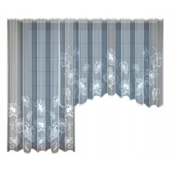 Biała żakardowa firanka z taśmą outlet 160 x 300cm