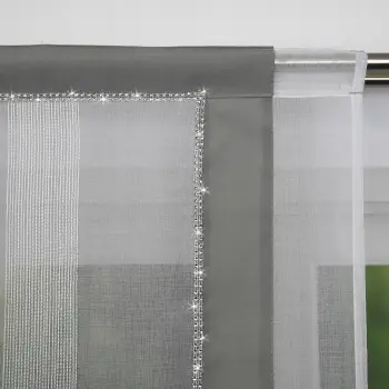 Panel w pasy, cyrkonie biały/j. szary 130x85