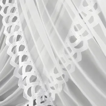 Firana woalowa z gipiurą 12cm biała 250x400 cm 162