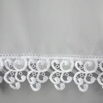 Firana woalowa z gipiurą 8 cm biała 150x400 cm