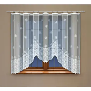 Biała firanka żakardowa z taśmą 24697 160x300 cm