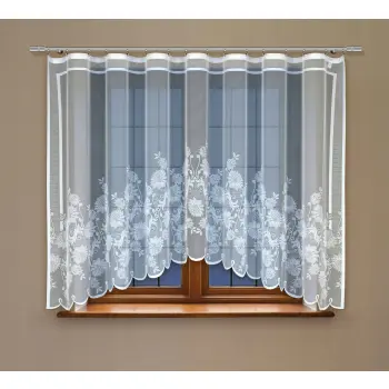 Biała żakardowa firanka z taśmą 238770 160 x 300cm