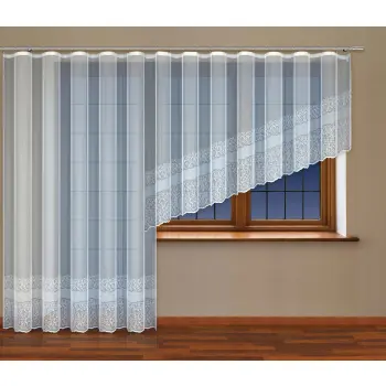 Biała żakardowa firanka z taśmą 238391 250 x 200cm