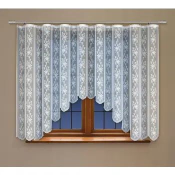 Biała żakardowa firanka z taśmą 248920 110 x 310cm