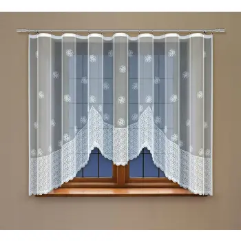 Biała żakardowa firanka z taśmą 246970 160 x 300cm