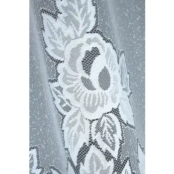 Biała żakardowa firanka z taśmą 249901 140 x 400cm