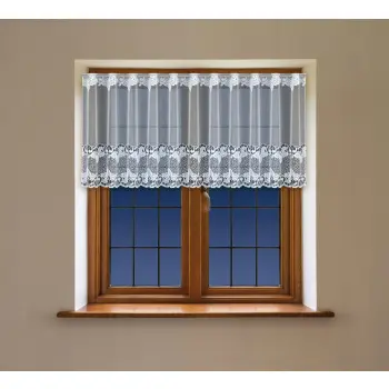 Lambrekin żakardowy biały metraż 343190 wys 90cm