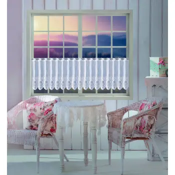 Lambrekin żakardowy biały metraż 338920 wys 60cm