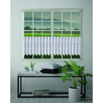 Lambrekin żakardowy biały metraż 338850 wys 60cm