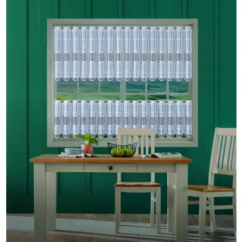 Lambrekin żakardowy biały metraż 338580 wys 40cm