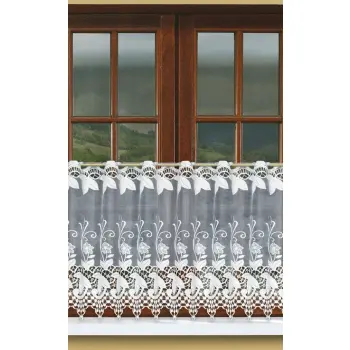 Lambrekin żakardowy biały metraż 302520 wys 70 cm