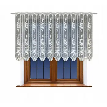 Lambrekin żakardowy biały metraż 323840 wys 100 cm
